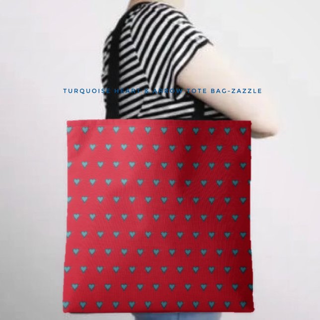 Turkos Heart & Pil Tygkasse (Skapare uppladdad)