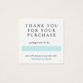 Turkos Heart-Tack för beställning Fyrkantigt Visitkort