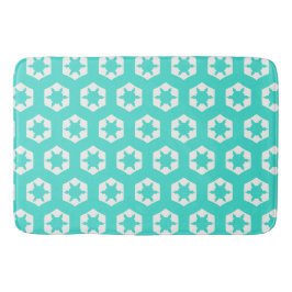 Turkos hexagon honeycomb starflake mönster badrumsmatta