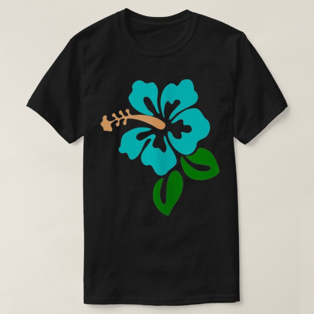 Turkos Hibiscus Flower T Shirt (Design framsida)