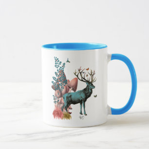 Turkos-Hjort i Mushroom Forest Mugg