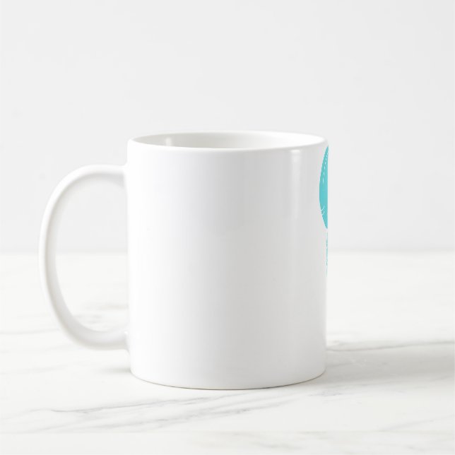 Turkos hökfågel och måne kaffemugg (Vänster)