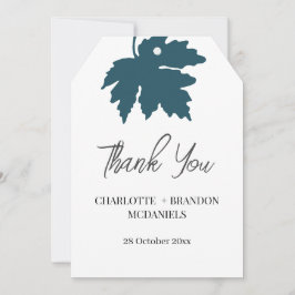 Turkos Höst Lönnlöv Bröllop Tack  Kort