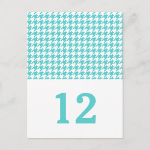 Turkos Houndstooth Bordnummer Postkort Vykort
