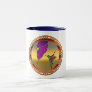 Turkos Hummingbird (färgad glasruta) Mugg