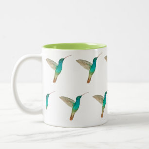 Turkos Hummingbird mönster Två-Tonad Mugg