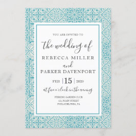 Turkos - inbjudan till spanska Tiles Wedding