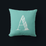 Turkos Initial Monogram Dekorativ kudde<br><div class="desc">Ange ditt ursprungliga värde och lägg till i kundvagn!</div>