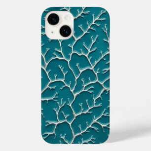 Turkos iPhone-fodral med ådringsstruktur