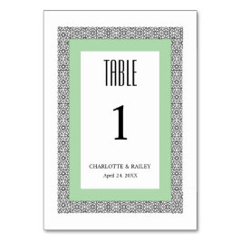Turkos Islamic Geometric Gräns Bröllop Bordsnummer