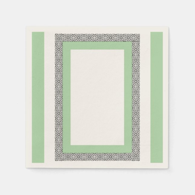 Turkos Islamic Geometric Gräns Bröllop Pappersservett (Framsidan)