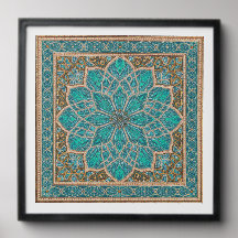Turkos islamisk geometrisk mosaik