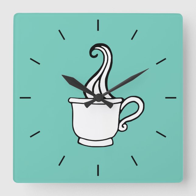 Turkos kaffediner väggklocka (Framsida)