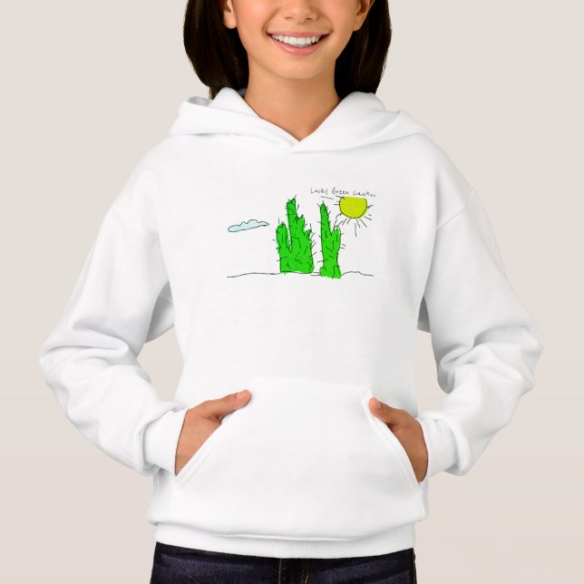 Turkos Kaktus Möllig Hoodie Tee (Framsida)