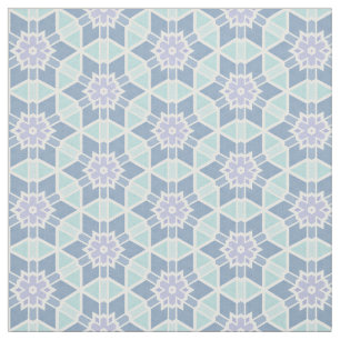 Turkos Kaleidoscope Geometric Flower Mönster Tyg