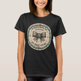 Turkos känslomässig stöddesign med västlig stil t shirt