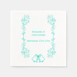 Turkos Klockor Rullande Bröllopsmottagning Pappersservett