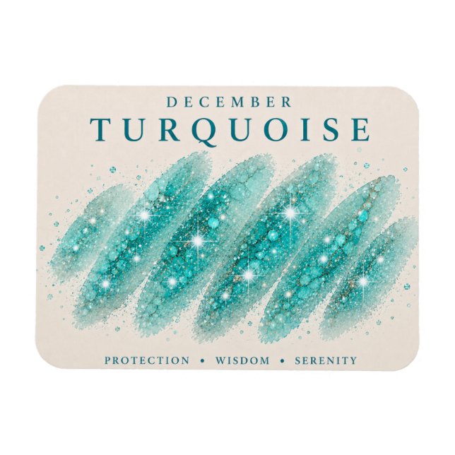 Turkos konst för födda i december magnet (Horisontell)
