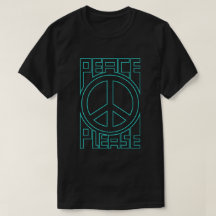 Turkos konturskrift med 'Peace Please'