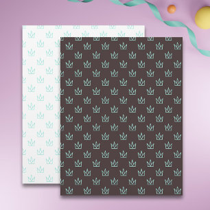 Turkos Kronmönstrad Scrapbookpapper
