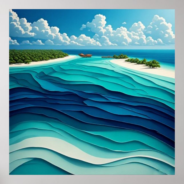 Turkos lagun Abstrakt 🌊 Poster (Framsidan)