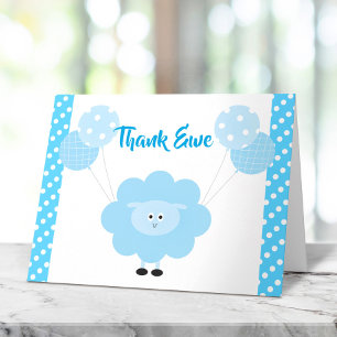 Turkos Lamb Balloons Boy Shower Cute Sweet Tack Kort