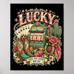 Turkos Las Vegas västerländsk cowgirl Rodeo Poster