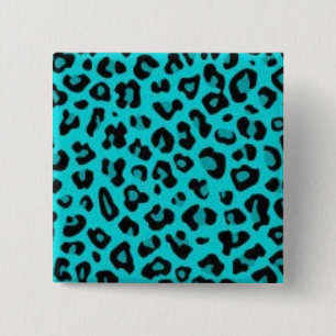 Turkos Leopard Pin Knapp