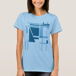 Turkos Light Blue MCM Stil Geometric Abstrakt T Shirt
