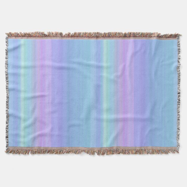 Turkos Lila Blue Grönt Rainbow Throw Blanket Mysfilt (Framsidan)