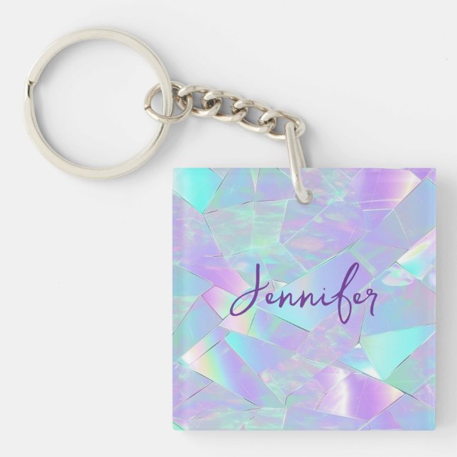 Turkos & Lila Iridescent Design, Namn i Skrift (Framsidan)