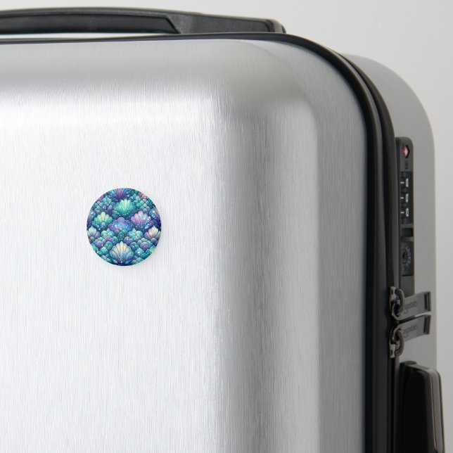 Turkos Lila Rosa Fiskfjäll Magnet (In Situ (Luggage))