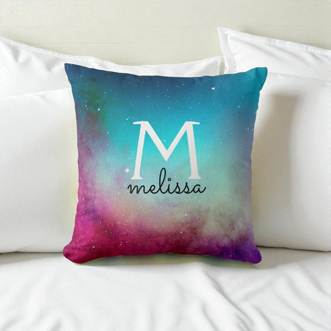 Turkos Lila Rosa Teal Galaxy Space Kudde (Skapare uppladdad)