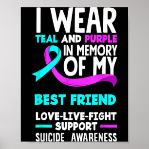 Turkos Lila Till Minne Av Bästa Vän Suicide Poster