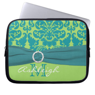 Turkos Lime Damask FALSK Band Datorfodral