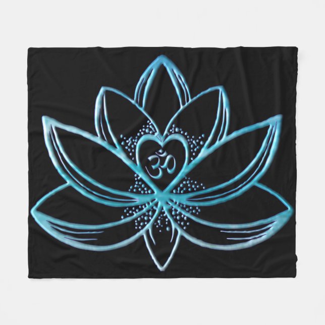 Turkos Lotus  Fleecefilt (Framsidan (Horisontell))