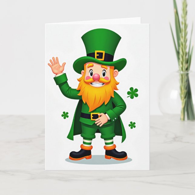 Turkos Lycko Leprechaun-kort Kort (Framsida)