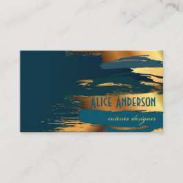 Turkos lyx elegant guld modern glamour designer visitkort