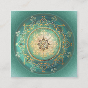 Turkos Mandala - Kuvertkort, Hälsning, Tilläggskort