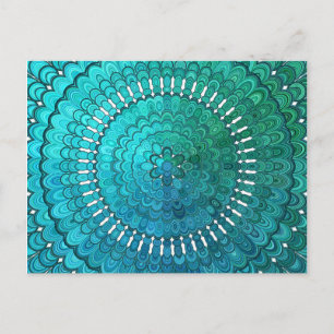 Turkos Mandala Vykort
