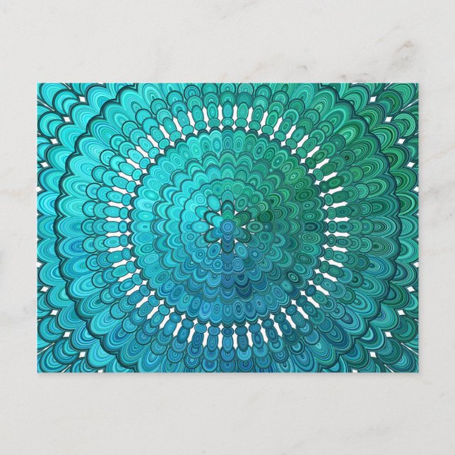 Turkos Mandala Vykort (Framsida)