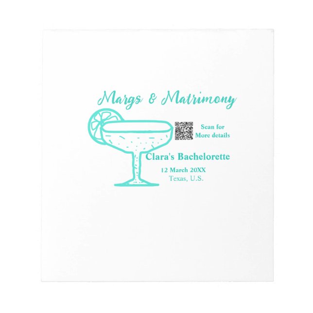 Turkos Margs & Matrimony Möhippa  Anteckningsblock (Framsida)
