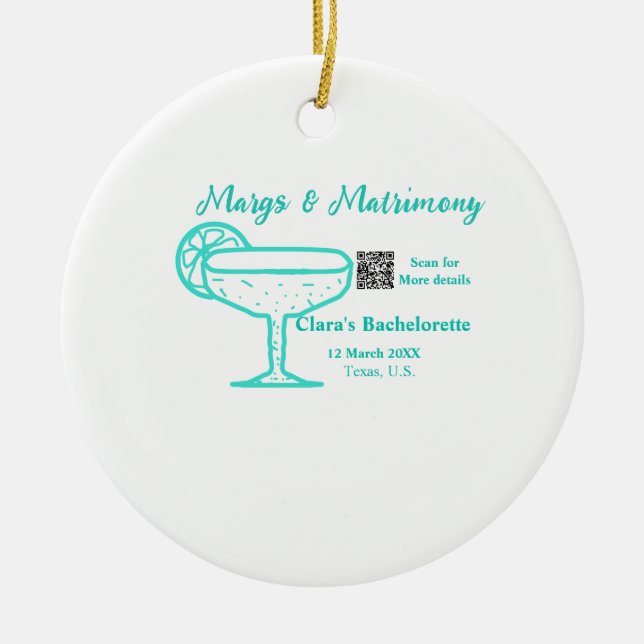 Turkos Margs & Matrimony Möhippa  Julgransprydnad Keramik (Framsidan)