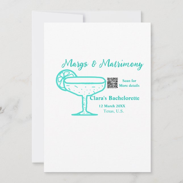 Turkos Margs & Matrimony Möhippa  Julkort (Framsida)