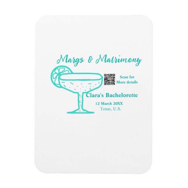 Turkos Margs & Matrimony Möhippa  Magnet (Vertikal)