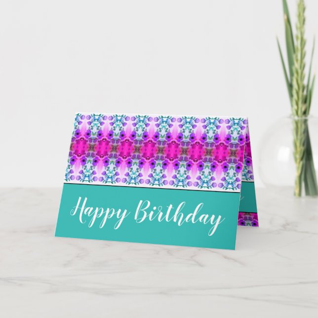 Turkos med Lila och Rosa Kort (Framsida)