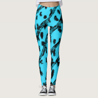 Turkos med svarta fläckar och ränder leggings