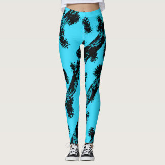 Turkos med svarta fläckar och ränder leggings