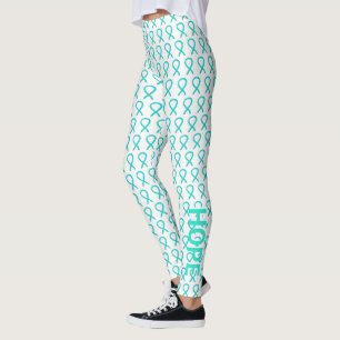 Turkos medvetandeband Hopp & Botemedel Anpassade L Leggings
