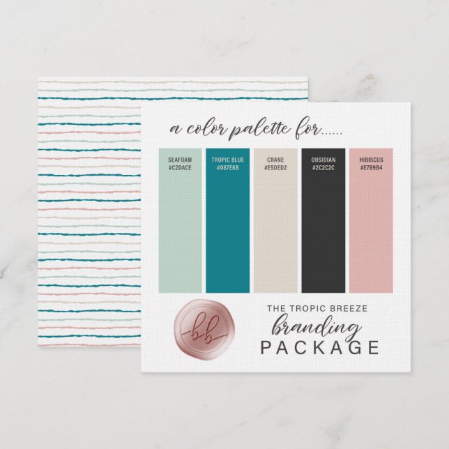 Turkos Mint Grå Beige & Rosa Färgpåskort Inbjudningar (Fram/baksida)